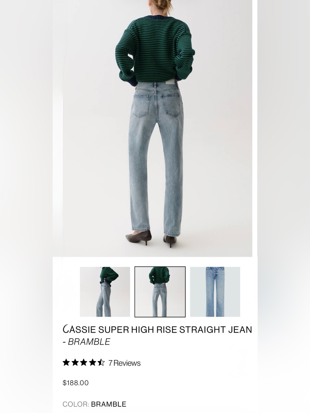 NEW PISTOLA Cassie Super High Rise Straight Jeans Bramble - Picture 3 of 16